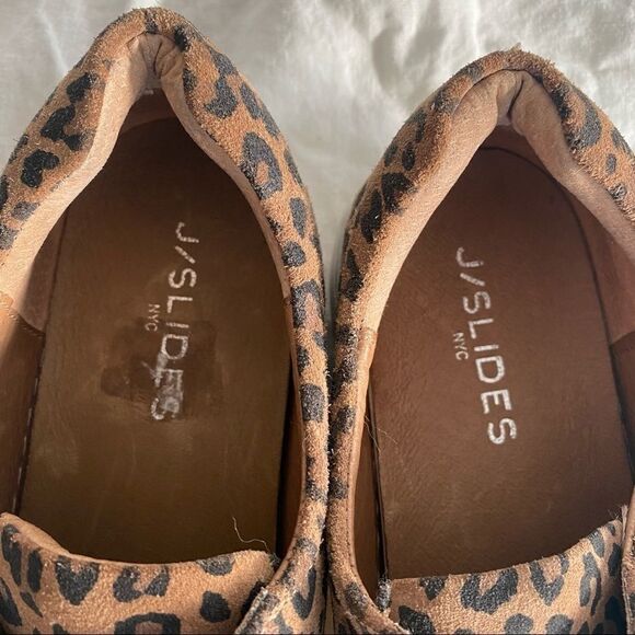 J/SLIDES Leopard Laceless Slip On Flatform Sneaker Size 9 - Picture 6 of 10